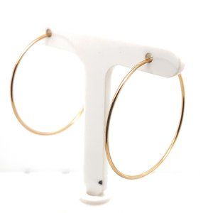 14K Yellow Gold 1.25" Thin Hoop Earrings